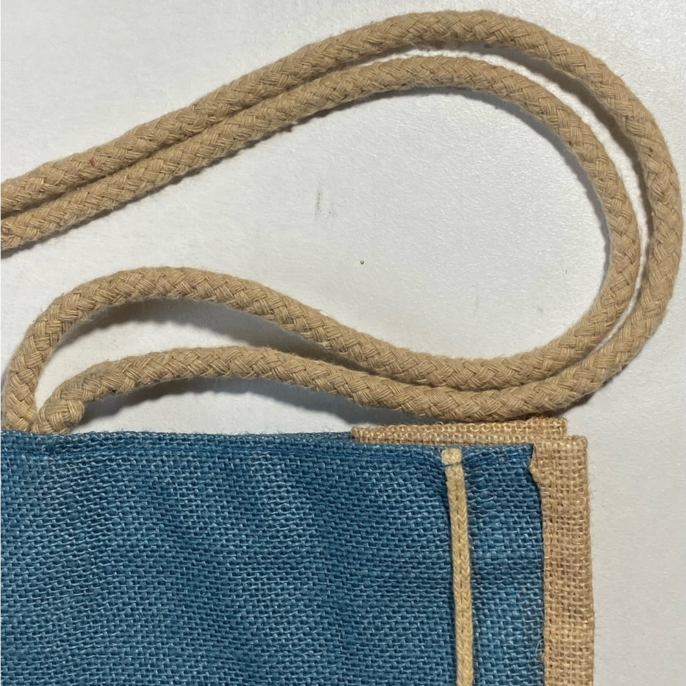 Montage Laguna Beach Resort Large Cornflower Blue Natural Jute Tote Bag Like New - Picture 7 of 16